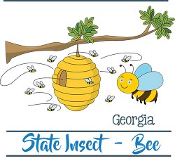 Georgia state insect the honey bee clipart image