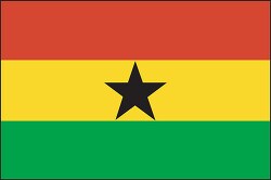 Ghana flag flat design clipart