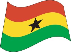 Ghana flag flat design wavy clipart