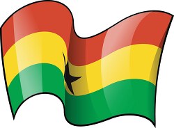 Ghana wavy country flag clipart