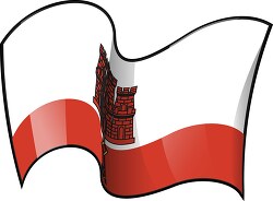 Gibraltar wavy country flag clipart