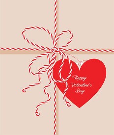 gift wrapped with valentines day card clipart