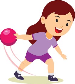 girl bowling sports clipart