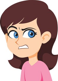 Girl character sneering expression clipart
