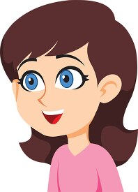 Girl character surprise expression clipart