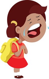 girl crying at first day of school back to school clipart 6726