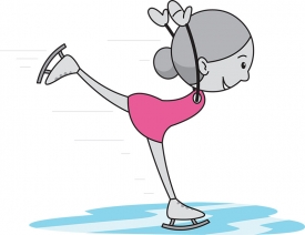 girl doing figure skating gray color