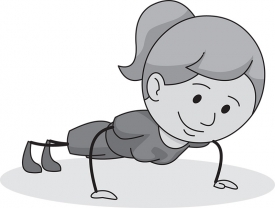 girl doing push ups gray color