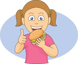 girl eating hamburger