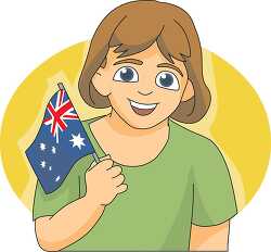 girl holding an australian flag
