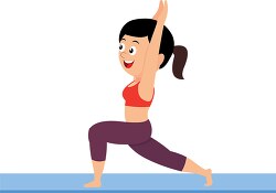 girl in yoga pose physical fitness clipart