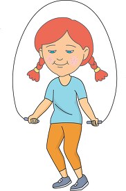 girl jumping rope clipart