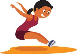 girl long jump track and field clipart