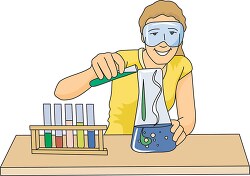 girl performing chemical experiment