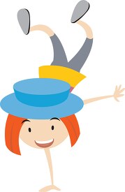 girl performing hand stand clipart
