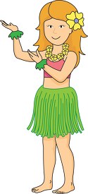 girl performing hawaiian hula dance clipart