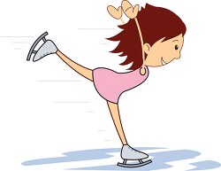 girl performs figure skating routine vector clipart