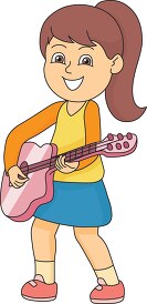 girl playing guitar clipart