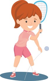 girl playing racquetball clipart