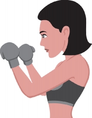 girl practicing boxing gray color 317