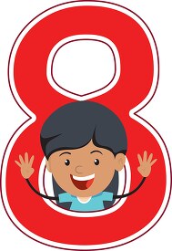 girl presenting number eight math clipart 6920