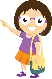 girl showing back to school happily clipart 2