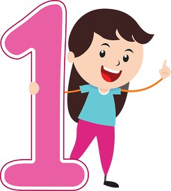 girl standing with number one math clipart 6920