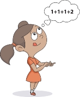 girl using fingers to count clipart