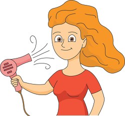 girl using hair dryer
