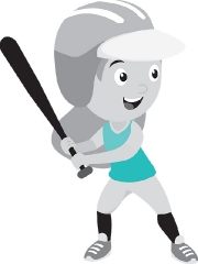 girl wearing helmet playing softball sports gray color