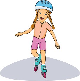 girl wearing helmet while roller skating