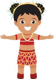 girl wearing traditional papua new guinea clipart