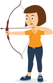 girl with bow and arrow archery sports clipart