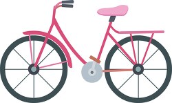 girls pink bicycle clipart