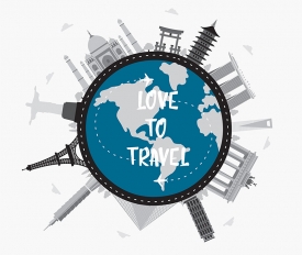 globe representing around the world love to travel gray color