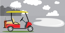 golf cart on course near sand trap gray color