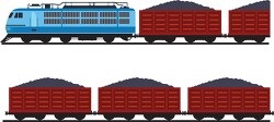 goods train with coal type clipart