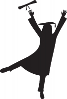 graduate silhouette cap gown clipart