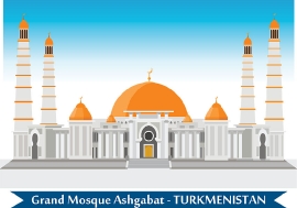 grand mosque ashgabat turkmenistan clipart