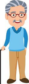 grandfather with cane family clipart