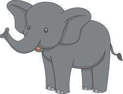 gray baby elephant clipart