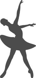 gray ballerina silhouette clipart