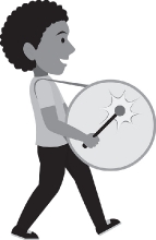gray clipart student with drum school band