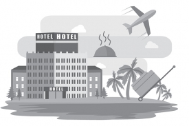 gray color clip art image depicting the hospitality industry