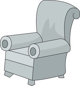 gray living room chair clipart