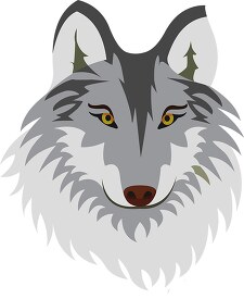 gray wolf head clipart