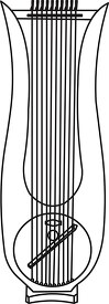 Greek lyre black outline clipart