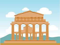 greek temple of athena paestum italy clipart