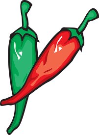 green and red peppers clipart