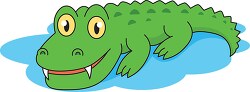green cartoon aligator yellow eyes teeth